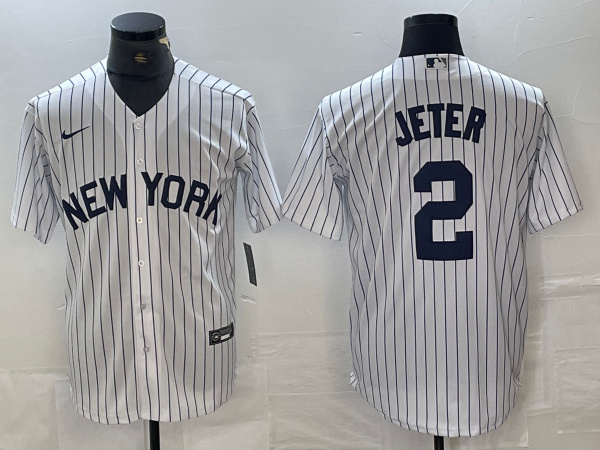 Men's New York Yankees #2 Derek Jeter White Cool Base Stitched Baseball Jersey Men's New York Yankees #2 Derek Jeter White Cool Base Stitched Baseball Jersey